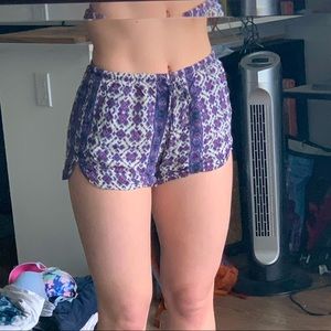 Brandy Melville Purple Patterned Flowy Shorts